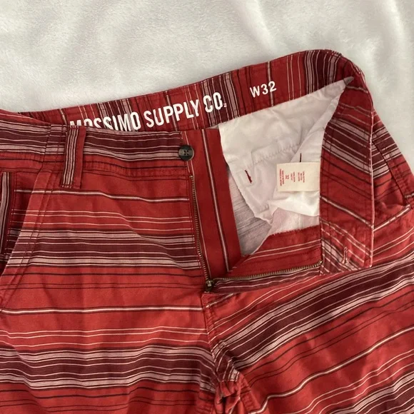 Brick red striped cargo shorts - Picture 10 of 17